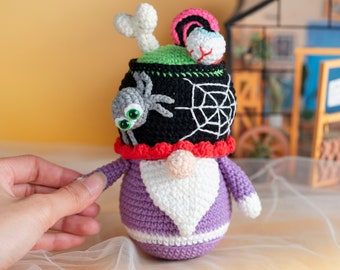 PDF crochet gnome pattern: Halloween Gnome - Crochet Halloween Pattern - Amigurumi gnome pattern - Crochet gnome pattern - Gnome Crochet