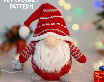 PDF Crochet Gnome Pattern: Scandinavian Gnome crochet - Amigurumi Gnome Pattern-Crochet Gnome-Amigurumi Christmas Gnome-Christmas Crochet