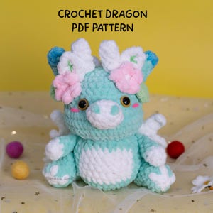 Crochet Dagon Patterns (PDF - English), Dragon Amigurumi Pattern For Beginner,  Dragon chenille yarn, amigurumi pattern, Crochet Dragon PDF