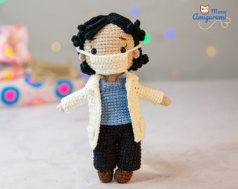 PDF Doctor Crochet Pattern (English): Amigurumi Doctor Pattern, Crochet doll, Amigurumi Doll Pattern, Doctor Boy, Hospital Doll Pattern