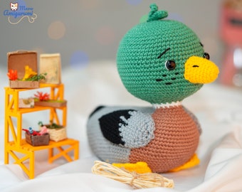 PDF crochet pattern: Taco the mallard duck, Amigurumi duck tuto, Crochet Duck Tutorial, Amigurumi pattern pdf, doll pattern, duck pattern.