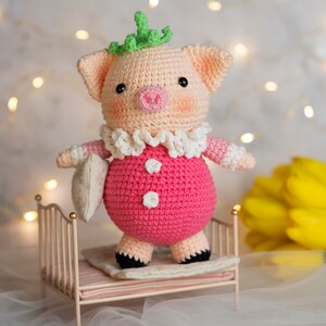 PDF crochet pig pattern English: Rosy the pig-Amigurumi doll pdf-cochon patron-Crochet doll Pattern-Pig crochet-Amigurumi animal image 4