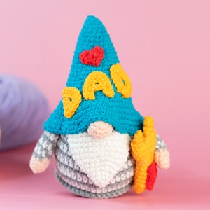 Daddy Gnome Pattern - Super Dad Gnome Pattern - Crochet Pattern - Amigurumi Pattern PDF - Gift for father from daughter - Fatherday gift