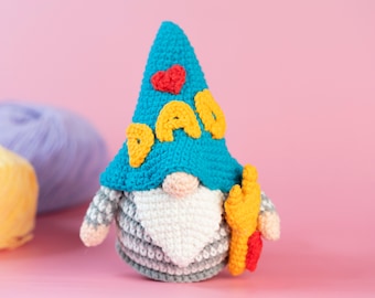 Daddy Gnome Pattern - Super Dad Gnome Pattern - Crochet Pattern - Amigurumi Pattern PDF - Gift for father from daughter - Fatherday gift