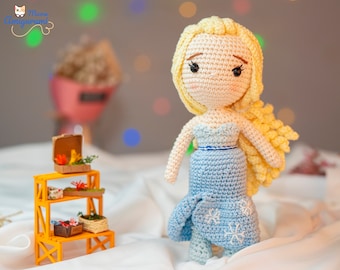 PDF haakpatroon: IJsprinses gehaakte pop - Amigurumi patroon - Gehaakte ijskoningin pop - Haakpatroon - Amigurumi pop