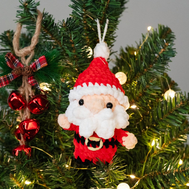 Christmas Ornament Pattern Set PDF : Crochet Santa Ornament, crochet gingerbread man , crochet reindeer, crochet ornament, christmas deco image 3