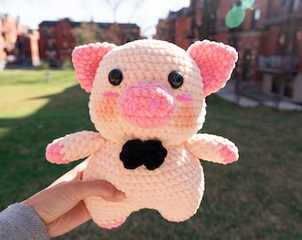 PDF crochet pig pattern (English): Toru the pig-Amigurumi doll pdf-Crochet Piggy Pattern-Pig crochet-Amigurumi animal-chunky yarn