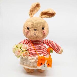 PDF crochet pattern English/French: July bunny go to party-Large bunny 40cm/16 inc tall-Bunny crochet Pdf-Tutoriel crochet en français image 3