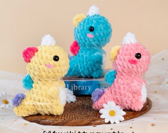 NO SEW - Crochet Dinosaur Pattern (English - PDF) - Free Amigurumi Pattern - Easy Crochet Pattern