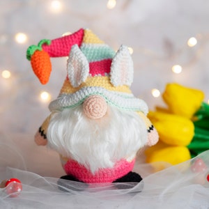 PDF Crochet Easter Gnome Pattern: Gnome Pattern, Bunny Gnome, Gnome Crochet Pattern, Crochet Easter gnomes patterns, Crochet Easter decor