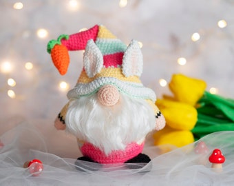 PDF Crochet Easter Gnome Pattern: Gnome Pattern, Bunny Gnome, Gnome Crochet Pattern, Crochet Easter gnomes patterns, Crochet Easter decor