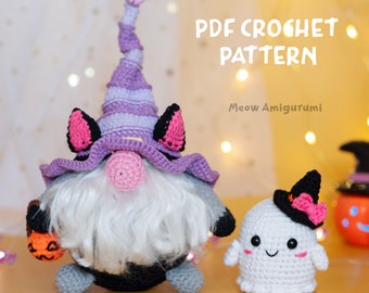 PDF Häkelset Halloween: Gehäkelter Zwerg, Gespenst - Halloween Wichtel häkeln - Amigurumi Wichtel Anleitung - Amigurumi Halloween Gespenst, Wichtel