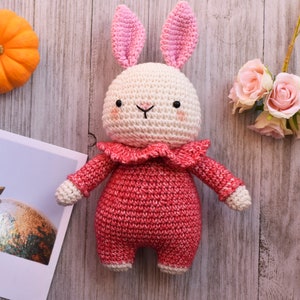 PDF crochet pattern: Jade baby bunny-Amigurumi doll pdf-Lapin patron-Crochet doll Pattern-Bunny crochet Pdf-Amigurumi animal-English/French