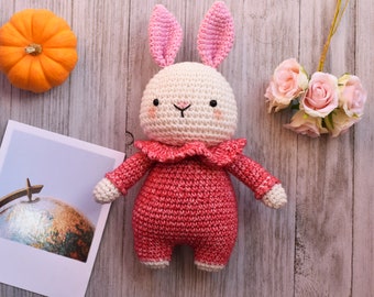 PDF crochet pattern: Jade baby bunny-Amigurumi doll pdf-Lapin patron-Crochet doll Pattern-Bunny crochet Pdf-Amigurumi animal-English/French