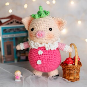 PDF crochet pig pattern English: Rosy the pig-Amigurumi doll pdf-cochon patron-Crochet doll Pattern-Pig crochet-Amigurumi animal image 3