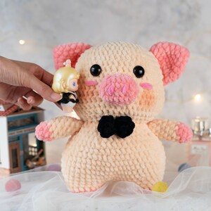 PDF crochet pig pattern English: Toru the pig-Amigurumi doll pdf-Crochet Piggy Pattern-Pig crochet-Amigurumi animal-chunky yarn image 5