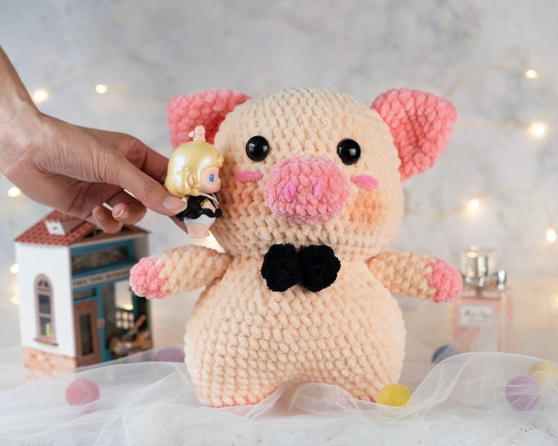 PDF crochet pig pattern English: Toru the pig-Amigurumi doll pdf-Crochet Piggy Pattern-Pig crochet-Amigurumi animal-chunky yarn image 5