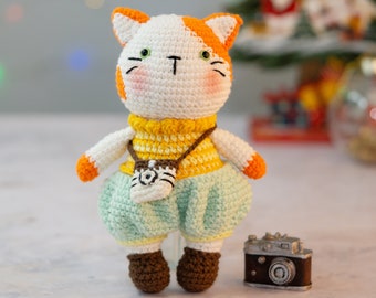 PDF crochet pattern: Mango ( 8 inch tall)-Amigurumi doll pdf-Crochet doll Pattern-Kitty crochet Pdf-Amigurumi animal