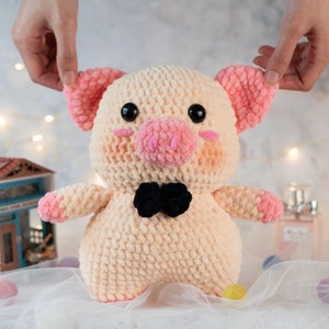 PDF crochet pig pattern English: Toru the pig-Amigurumi doll pdf-Crochet Piggy Pattern-Pig crochet-Amigurumi animal-chunky yarn image 3