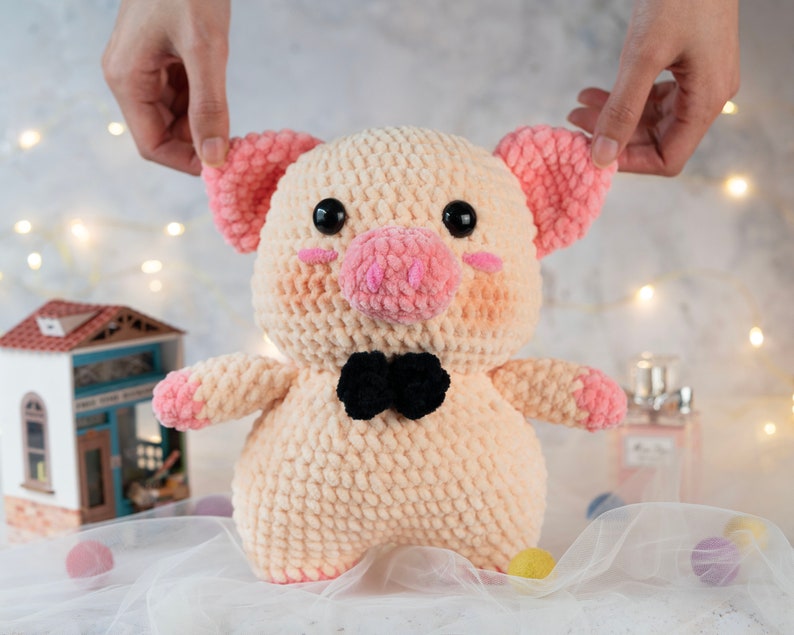 PDF crochet pig pattern English: Toru the pig-Amigurumi doll pdf-Crochet Piggy Pattern-Pig crochet-Amigurumi animal-chunky yarn image 3