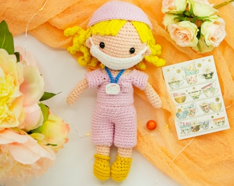 Amigurumi Nurse doll ENGLISH Pattern, PDF,  Frontline Hero crochet, Crochet  Hero doctor, Nurse Dolls, Nurse Gifts, Hospital doll