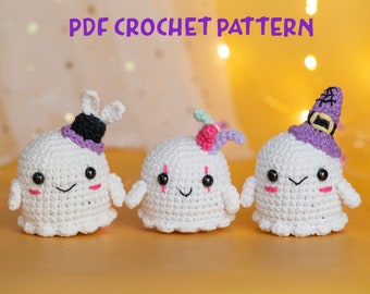 Crochet Halloween PDF Pattern - Crochet Ghost Pattern, Easy ghost crochet pattern , Amigurumi Ghost, Baby Ghost Pattern, Amigurumi Halloween