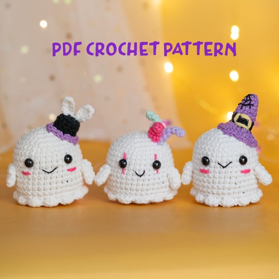 Crochet Halloween PDF Pattern - Crochet Ghost Pattern, Easy ghost crochet pattern , Amigurumi Ghost, Baby Ghost Pattern, Amigurumi Halloween