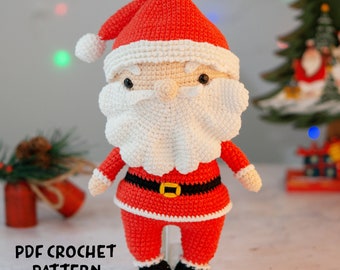 Big Santa Häkelanleitung (Englisch/Französisch) - Santa Weihnachtsdeko Anleitung - Amigurumi santa - Häkelanleitung für Weihnachten