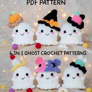6 in 1 Halloween Ghost Crochet Pattern (PDF - English) - Crochet ghost pattern - Amigurumi Ghost Pattern - Easy Crochet Ghost PATTERN