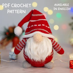 PDF Crochet Gnome Pattern (English only): Scandinavian Gnome crochet - Amigurumi Gnome Pattern-Crochet Gnome-Amigurumi Christmas Gnome