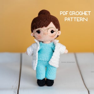 PDF crochet pattern English: Doctor doll - Amigurumi pattern - Crochet pattern - Amigurumi doll