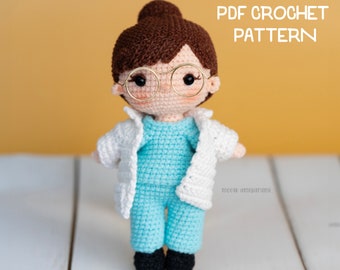 PDF crochet pattern English: Doctor doll - Amigurumi pattern - Crochet pattern - Amigurumi doll