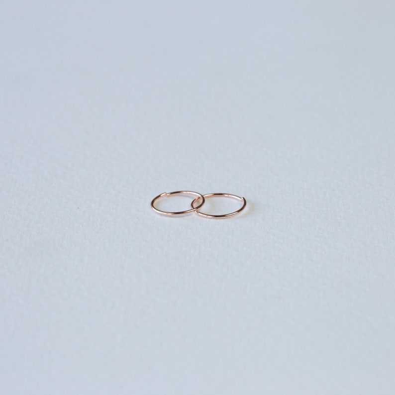 9mm Rose Gold Plated Hoops 22 Gauge Rose Gold Plated Hoop 22 Etsy