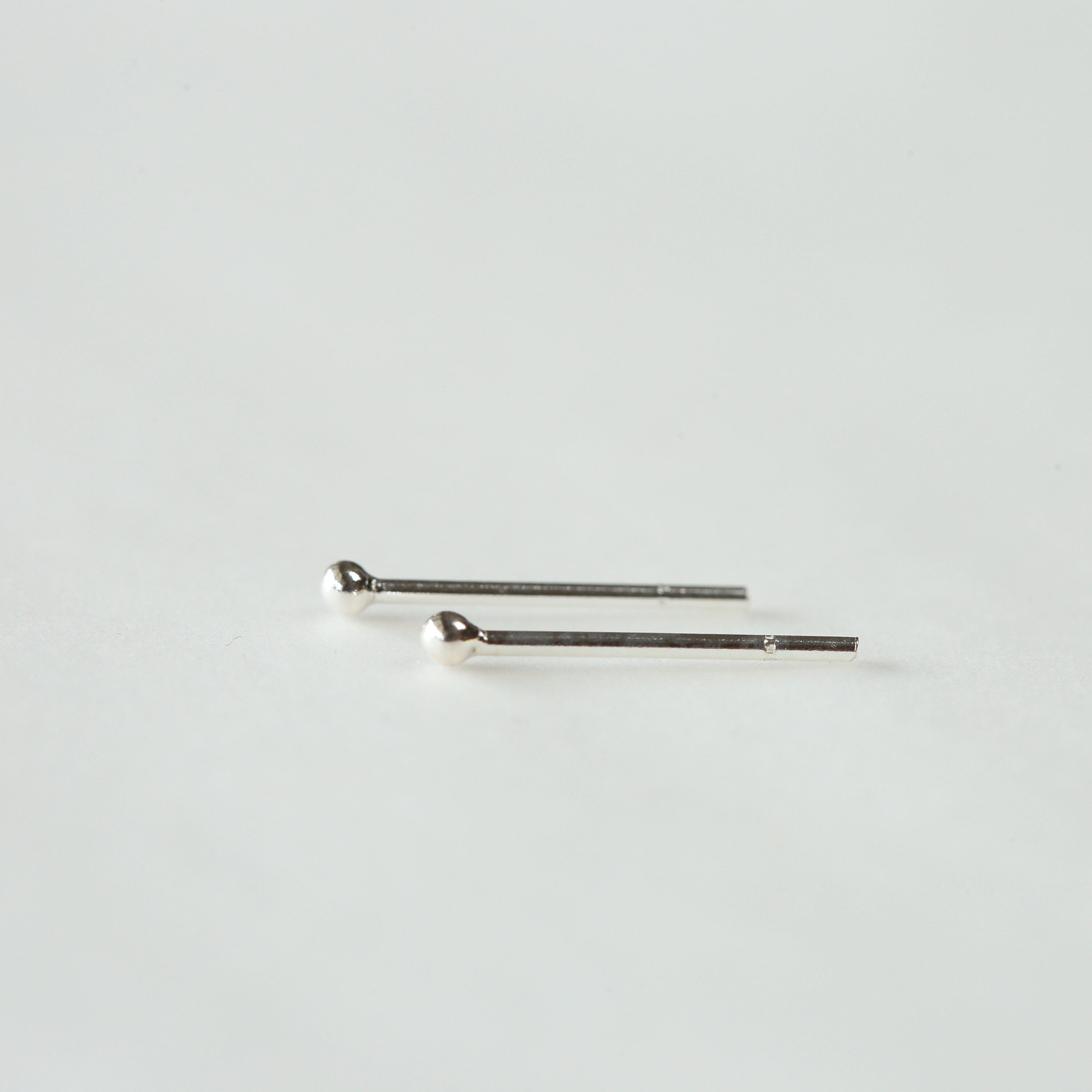 Silver 1.5mm Ball Studs Minimal Ball Studs Delicate Stud Etsy