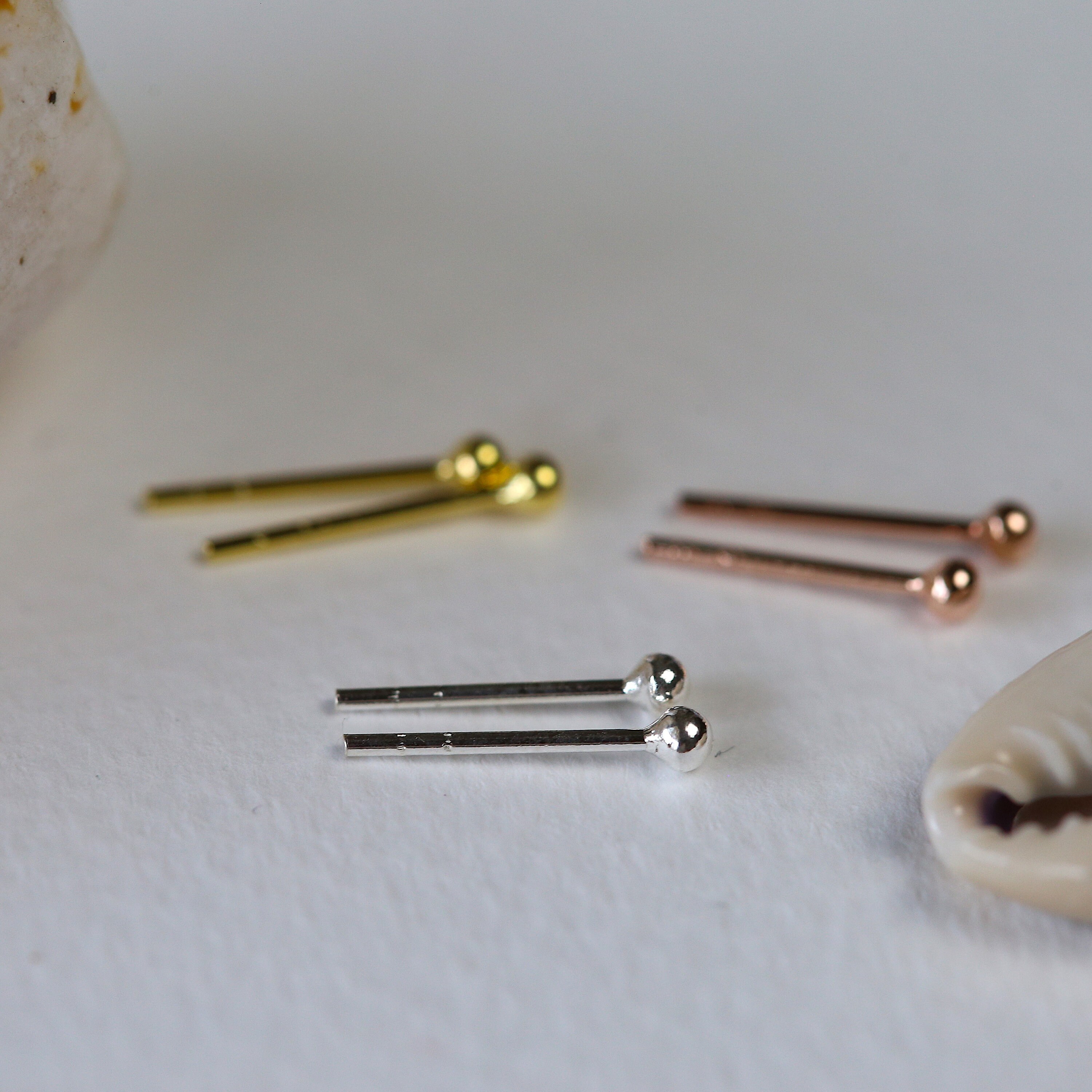 Set of 2mm Ball Studs Three Pairs of Ball Studs Delicate Etsy