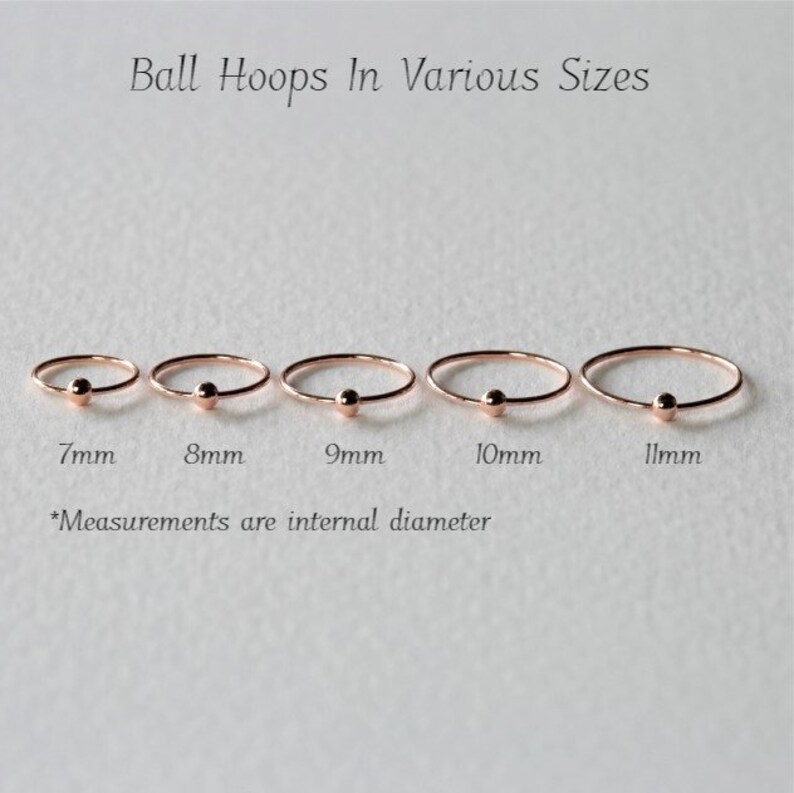 9mm Gold Ball Hugger Hoops 22 Gauge Delicate Hoop Gold Ball Etsy