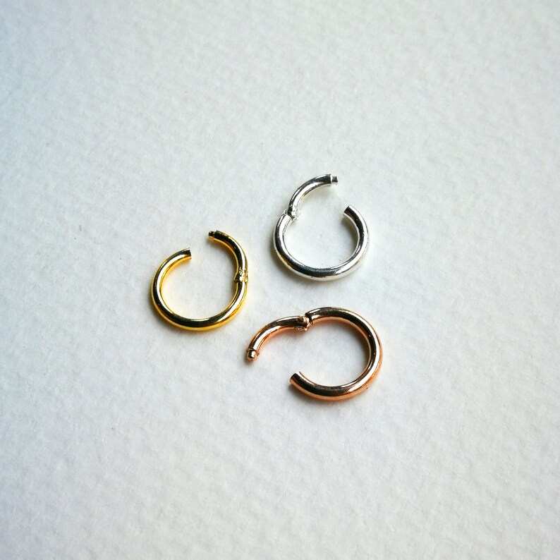14K Solid Gold Segmented Clicker Hoop 18 Gauge 6mm Clicker Etsy