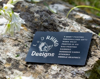 Custom Laser Engraved Anodized Aluminum Business Cards, Personalized Metal Business Cards, Equipment tags