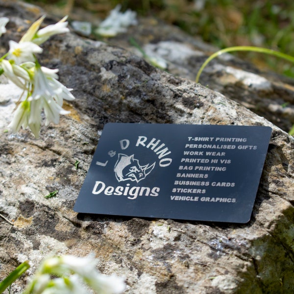 Custom Laser Engraved Anodized Aluminum Business Cards, Personalized Metal Business Cards, Equipment tags