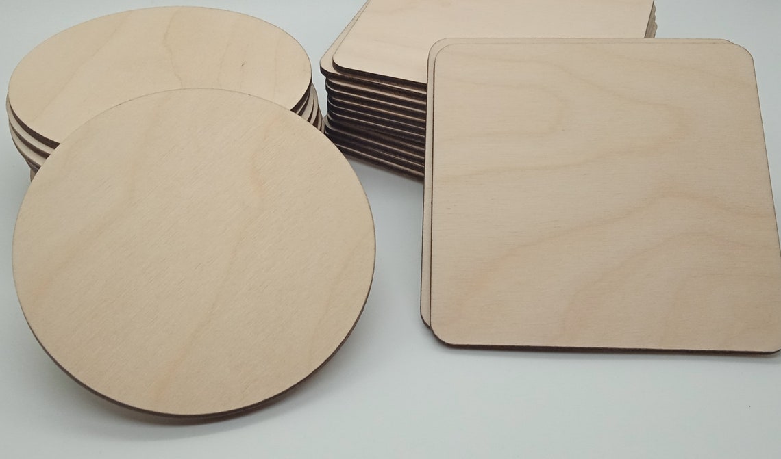 thumbnail image 2 of Wooden Coaster Set – Nonagon Shape, Birch Plywood, Set Of 4 – Craft Art Gift 2 of 4