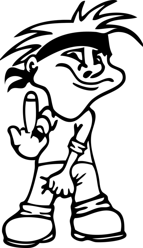 VINYL DECAL STICKER FOR CAR FROM OUR ATTIRUDE RANGE 2 X OPPOSING BAD BOY FINGER