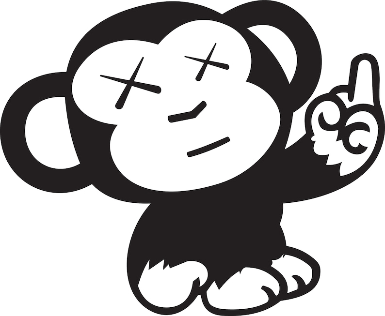 Cheeky Monkey Decal Vinyl Sticker for Car Wall Laptop Bumper Etsy