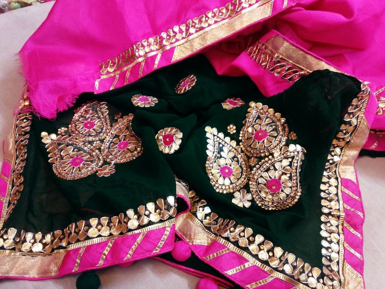 Indian Bollywood Pure Georgette Saree With Gotta Handwork - Etsy