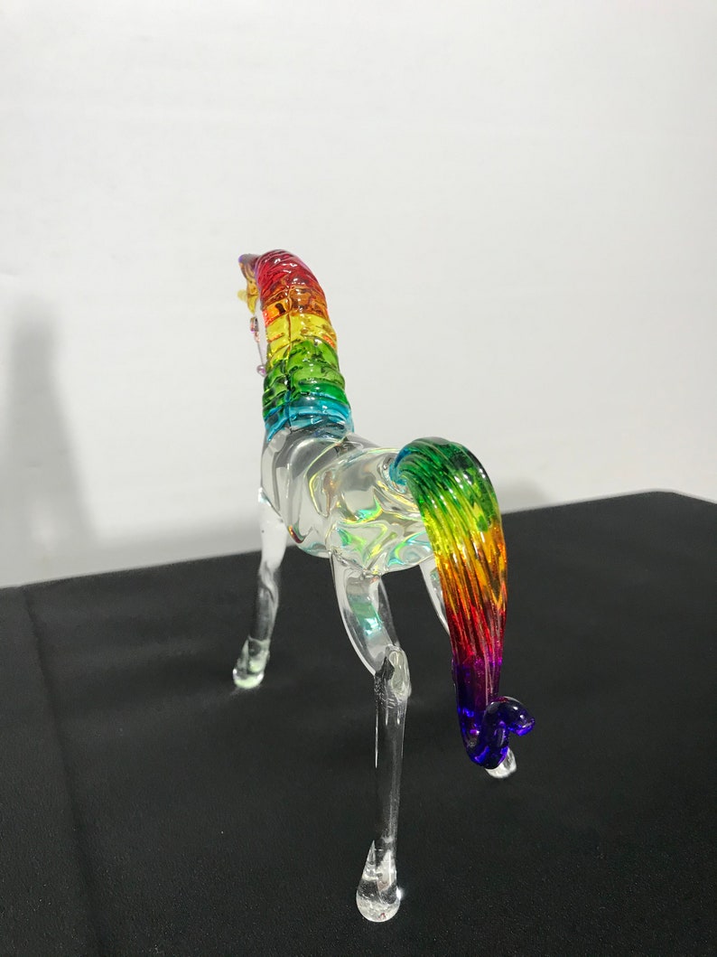 Beautiful Majestic Rainbow Glass Unicorn Etsy
