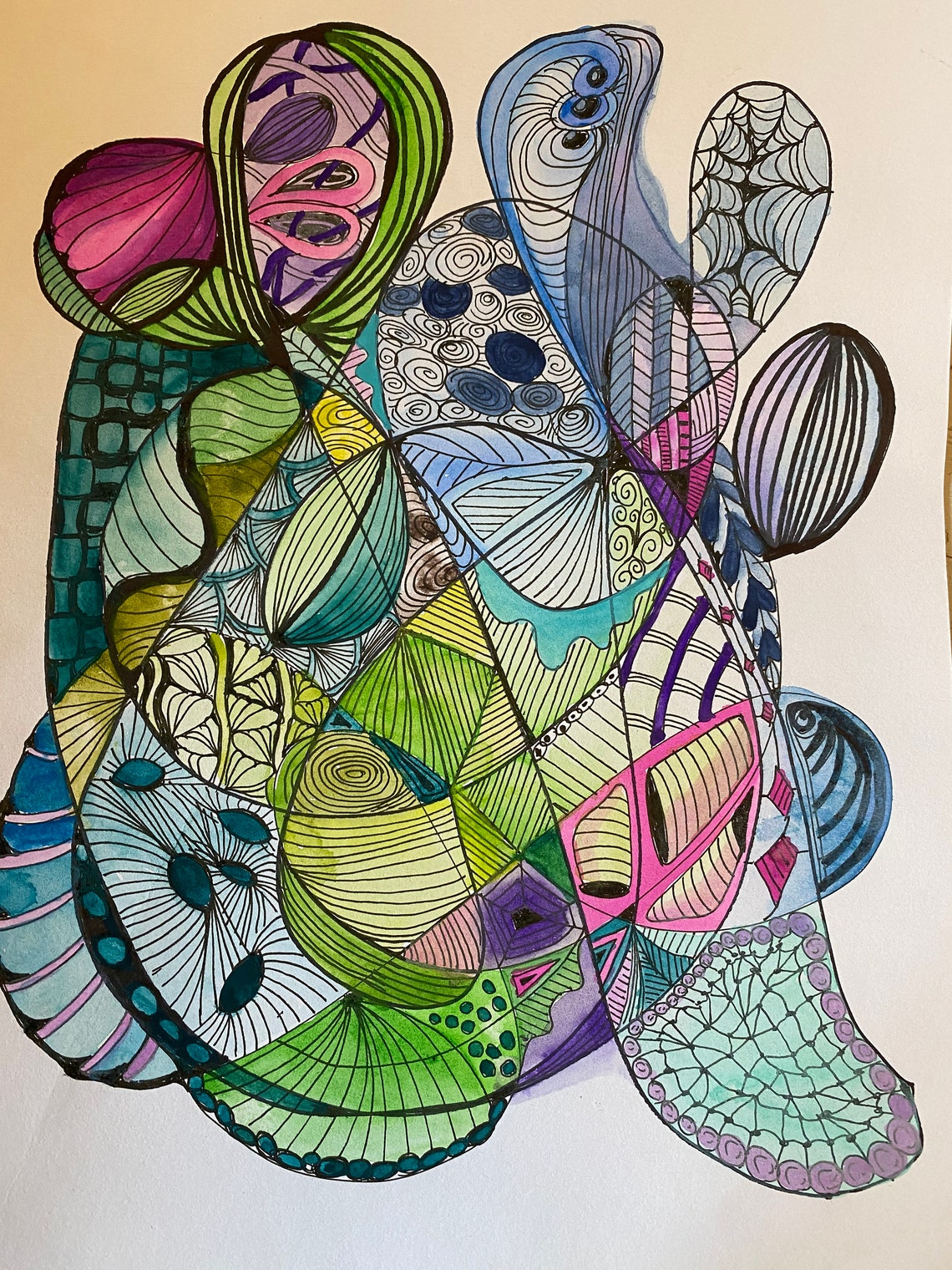 Archival prints neurographic art with zentangles Etsy