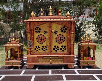 Wooden Temple Purchase One Big Temple & Get Two Free Temples Big Sale Handcrafted Hindu Pooja Ghar Mandap Beautiful Home Wall Decor Art