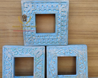 Wooden Picture Photo Frame Rustic Look Hand Made Lot of 3 , Unique Design photo Frame, Vintage Style Photo Frame, Photo album , Frame Art