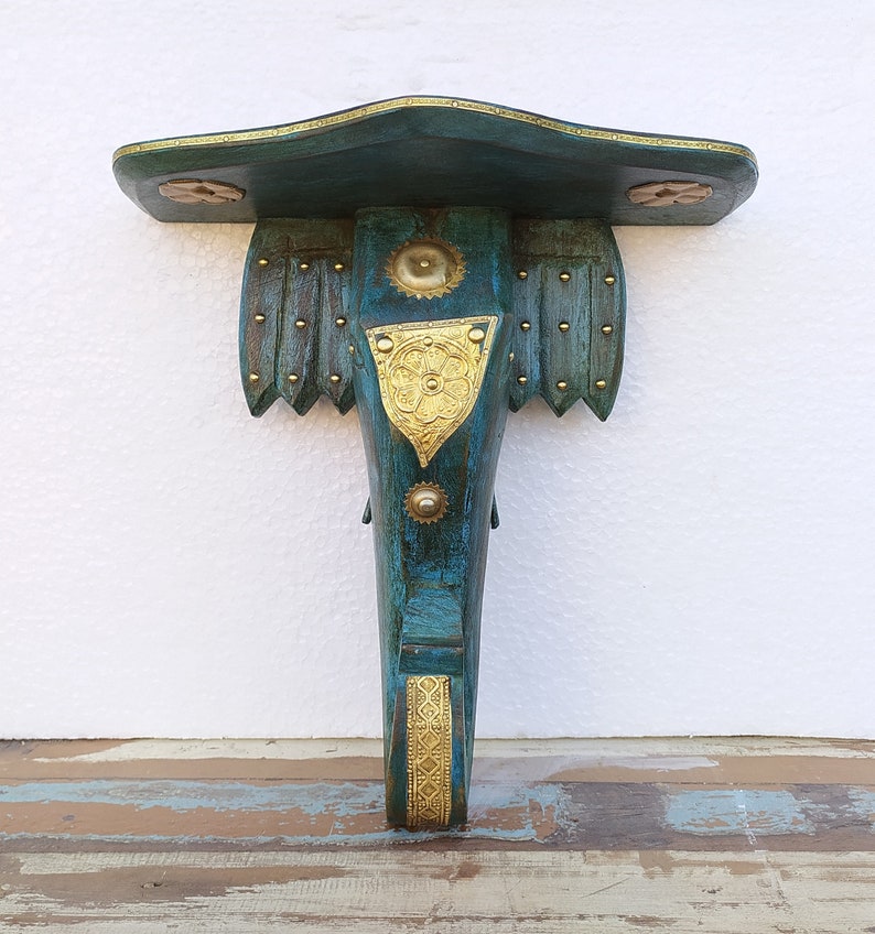 Wood Wall Bracket Shelf Shelving Handcrafted Elephant Wood Etsy