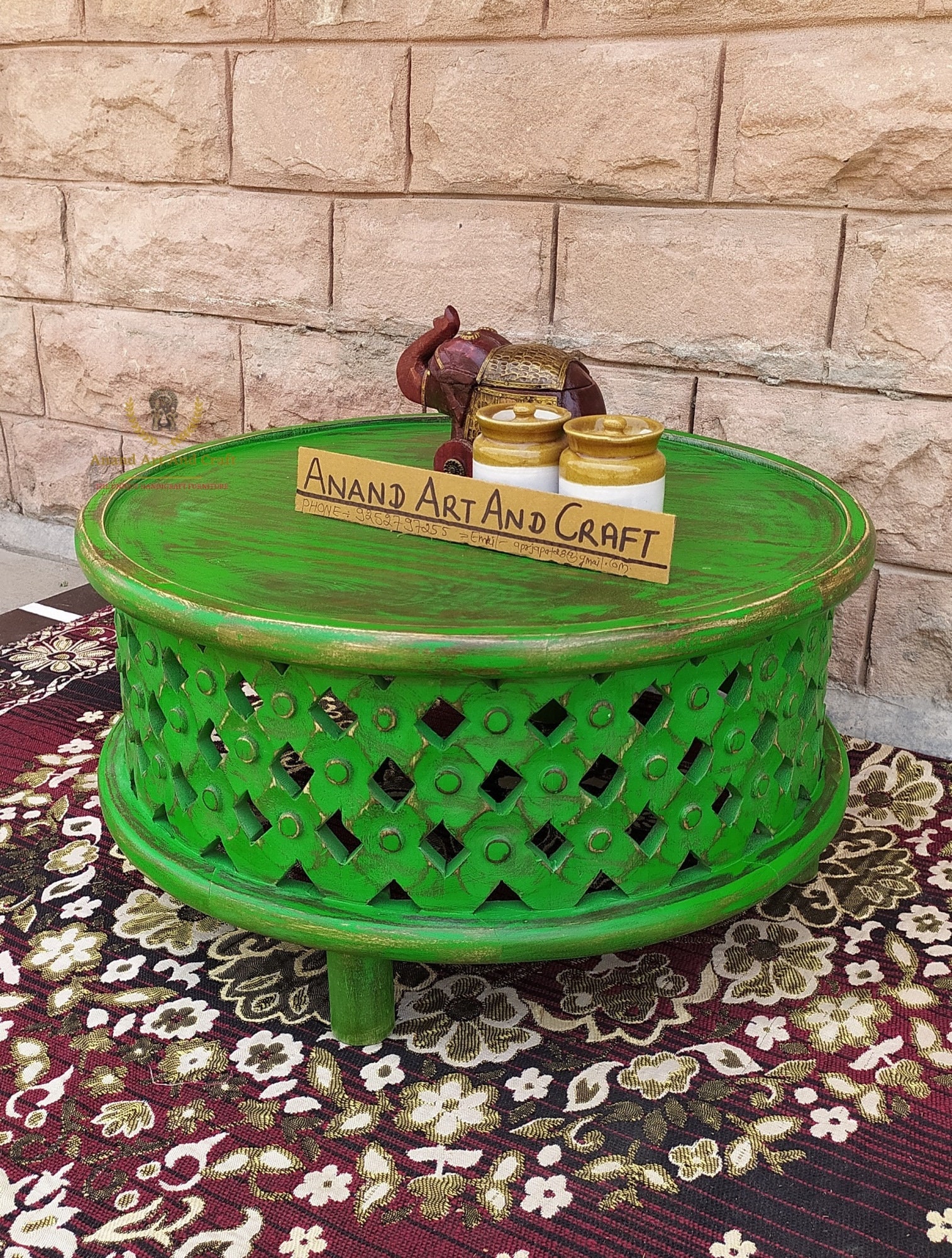 Wood Coffee Table Curved Table in Raw Mango Lattice Round Etsy