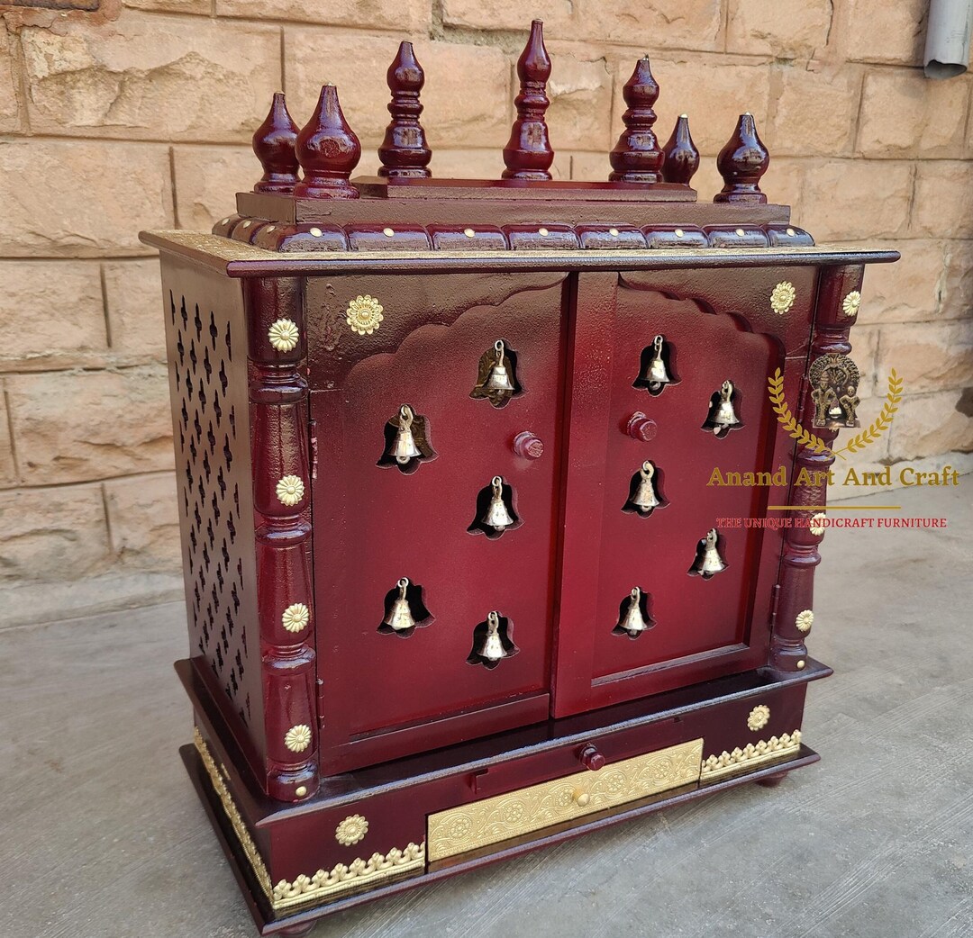 Wooden Temple Mandir Handcrafted Window Pooja Ghar Mandap With ...